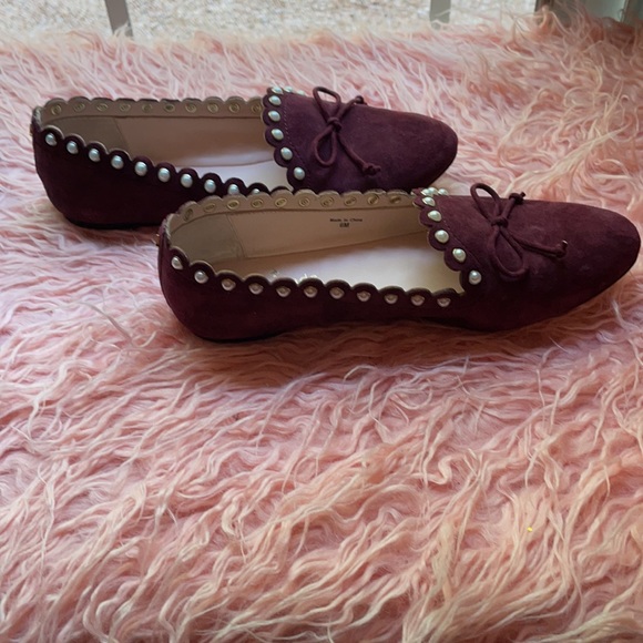 Kate Spade Salford Deep Cherry Kid Suede Flats - Picture 5 of 6